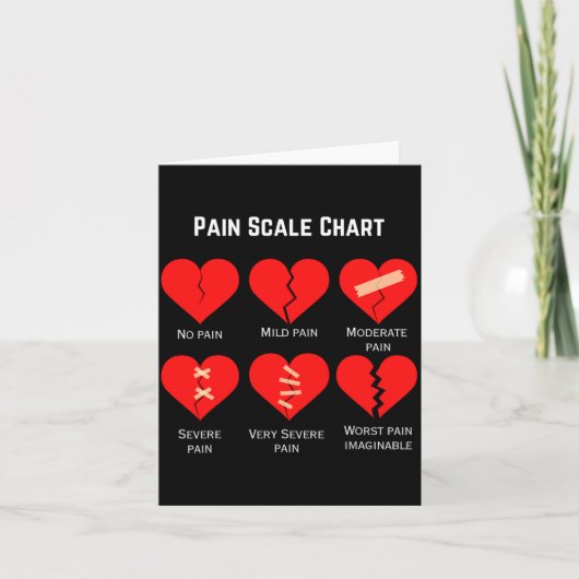 Pain Scale Chart Design For Funny Valentines Day  カード (正面)