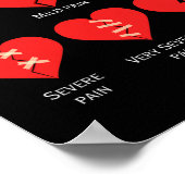 Pain Scale Chart Design For Funny Valentine's Day  ポスター (角)