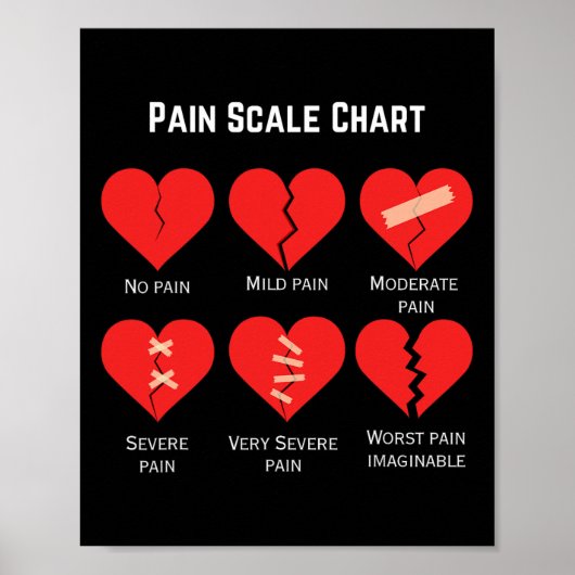 Pain Scale Chart Design For Funny Valentine's Day  ポスター (正面)
