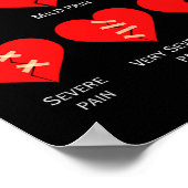 Pain Scale Chart Design For Funny Valentines Day  ポスター (角)