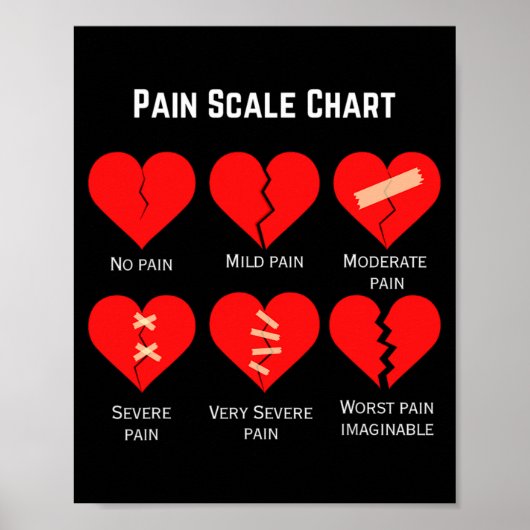 Pain Scale Chart Design For Funny Valentines Day  ポスター (正面)