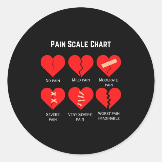 Pain Scale Chart Design For Funny Valentines Day  ラウンドシール (正面)