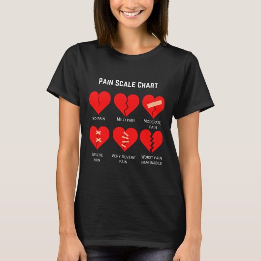 Pain Scale Chart Design For Funny Valentines Day  Tシャツ (正面)