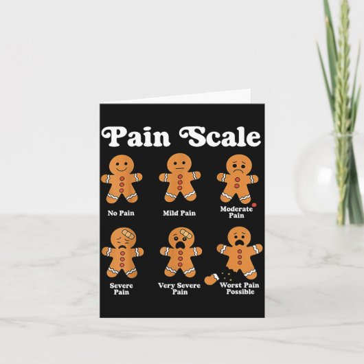 Pain Scale Funny Gingerbread Christmas Nurse Pain  カード (正面)