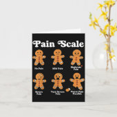 Pain Scale Funny Gingerbread Christmas Nurse Pain  カード (黄色い花)