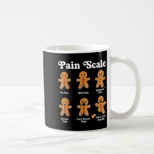 Pain Scale Funny Gingerbread Christmas Nurse Pain  コーヒーマグカップ (右)
