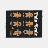 Pain Scale Funny Gingerbread Christmas Nurse Pain  フリースブランケット (正面(横))