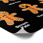 Pain Scale Funny Gingerbread Christmas Nurse Pain  ポスター (角)