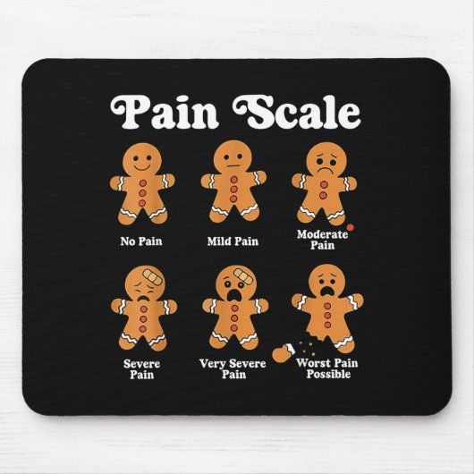 Pain Scale Funny Gingerbread Christmas Nurse Pain  マウスパッド (正面)