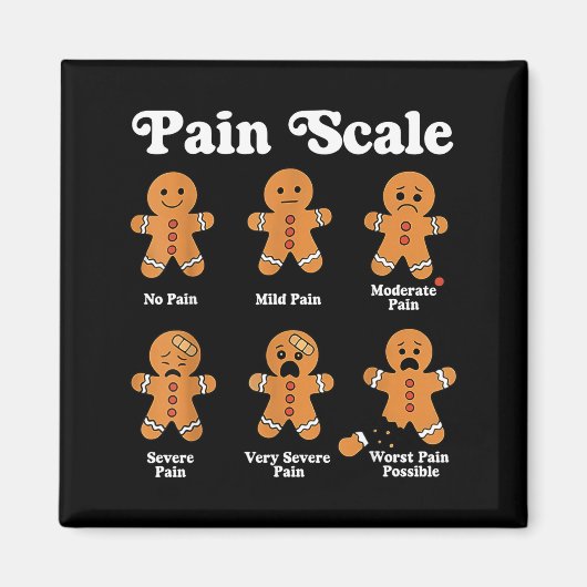 Pain Scale Funny Gingerbread Christmas Nurse Pain  マグネット (正面)