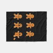 Pain Scale Funny Gingerbread Man Christmas Nurse H フリースブランケット (正面(横))