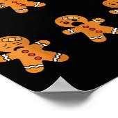 Pain Scale Funny Gingerbread Man Christmas Nurse H ポスター (角)