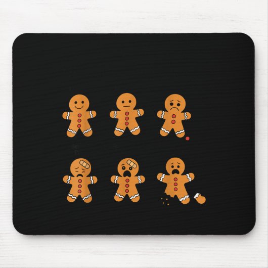 Pain Scale Funny Gingerbread Man Christmas Nurse H マウスパッド (正面)