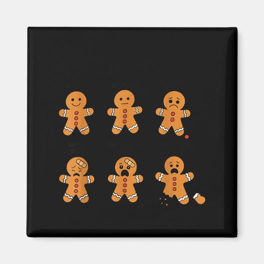 Pain Scale Funny Gingerbread Man Christmas Nurse H マグネット (正面)