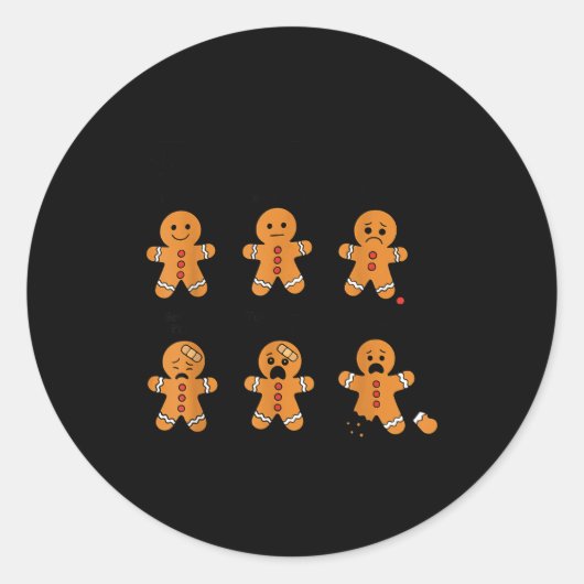 Pain Scale Funny Gingerbread Man Christmas Nurse H ラウンドシール (正面)