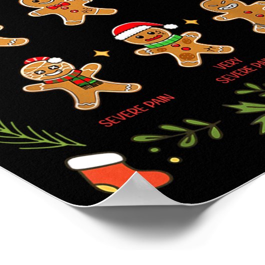 Pain Scale Gingerbread Essment Rn Er Nurse Christm ポスター (角)