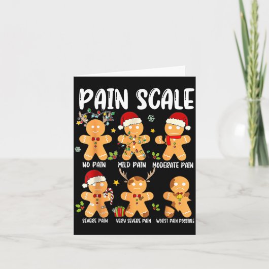 Pain Scale Gingerbread Trauma Nurse Christmas Nurs カード (正面)