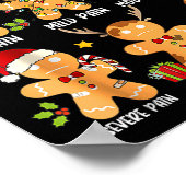 Pain Scale Gingerbread Trauma Nurse Christmas Nurs ポスター (角)