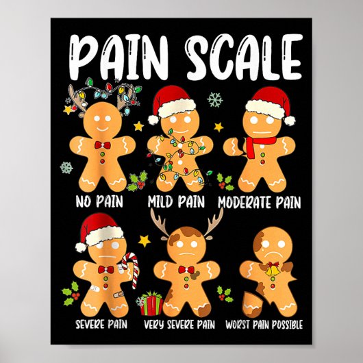 Pain Scale Gingerbread Trauma Nurse Christmas Nurs ポスター (正面)