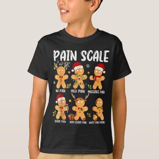 Pain Scale Gingerbread Trauma Nurse Christmas Nurs Tシャツ (正面)