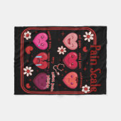 Pain Scale Heart Candy Trauma Nurse Triage Valenti フリースブランケット (正面(横))