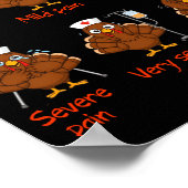 Pain Scale Nurse Turkey Thanksgiving Trauma Funny ポスター (角)