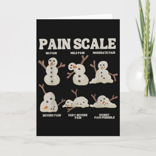 Pain Scale Snowman Funny Nurse Christmas Icu Nurse カード (正面)