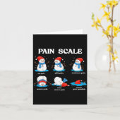 Pain Scale Snowman Funny Nurse Christmas Men Women カード (黄色い花)