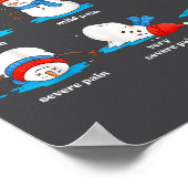 Pain Scale Snowman Funny Nurse Christmas Men Women ポスター (角)