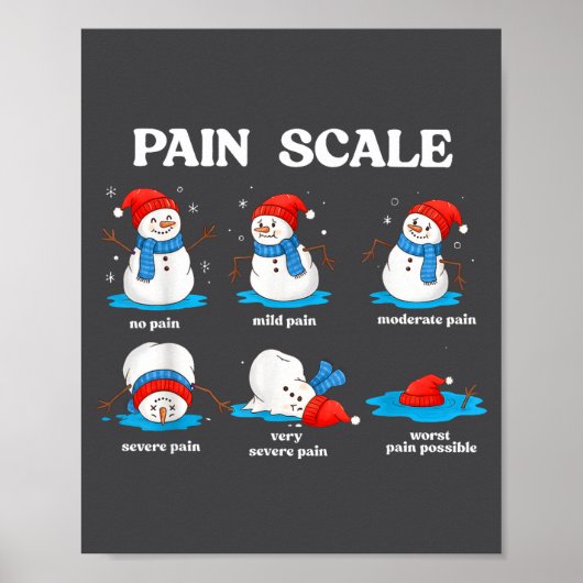 Pain Scale Snowman Funny Nurse Christmas Men Women ポスター (正面)