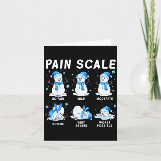 Pain Scale Snowman Nurse Christmas Xmas Snow Pajam カード (正面)