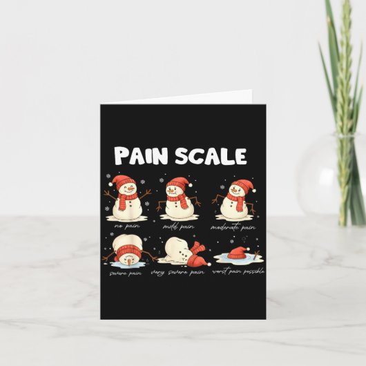 Pain Scale Snowman Nurse Christmas Xmas Snow Pajam カード (正面)