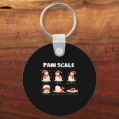 Pain Scale Snowman Nurse Christmas Xmas Snow Pajam キーホルダー (正面)