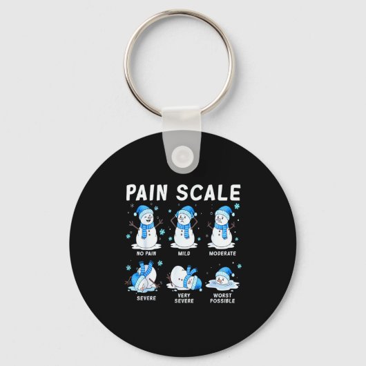Pain Scale Snowman Nurse Christmas Xmas Snow Pajam キーホルダー (正面)