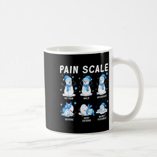 Pain Scale Snowman Nurse Christmas Xmas Snow Pajam コーヒーマグカップ (右)
