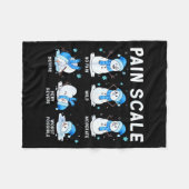 Pain Scale Snowman Nurse Christmas Xmas Snow Pajam フリースブランケット (正面(横))