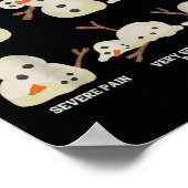 Pain Scale Snowman Nurse Christmas Xmas Snow Pajam ポスター (角)