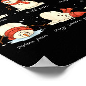 Pain Scale Snowman Nurse Christmas Xmas Snow Pajam ポスター (角)