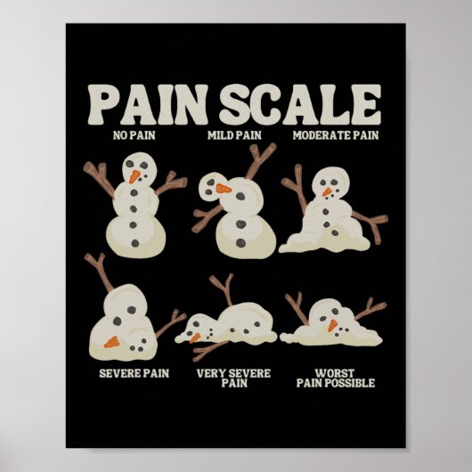 Pain Scale Snowman Nurse Christmas Xmas Snow Pajam ポスター (正面)
