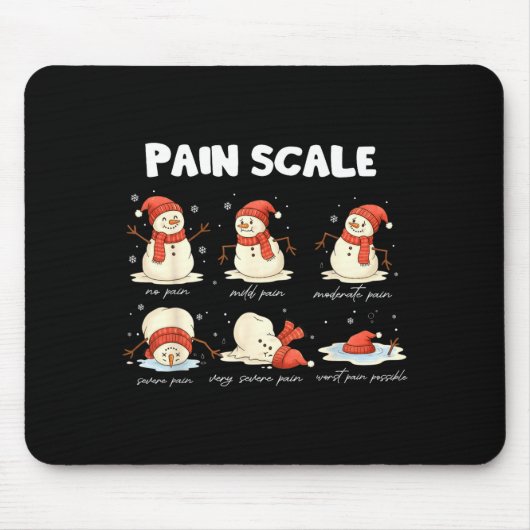 Pain Scale Snowman Nurse Christmas Xmas Snow Pajam マウスパッド (正面)