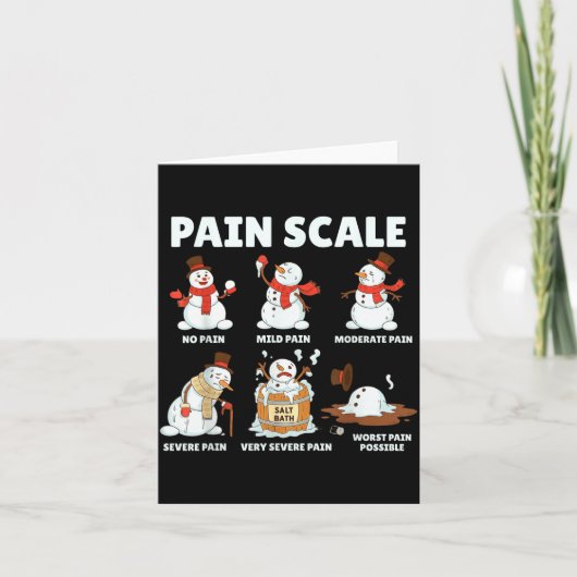 Pain Scale Snowman Xmas Funny Nurse Christmas Icu  カード (正面)