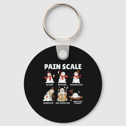 Pain Scale Snowman Xmas Funny Nurse Christmas Icu  キーホルダー (正面)