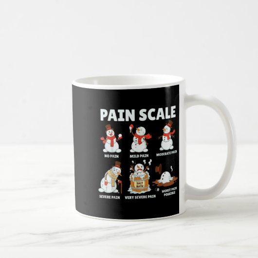 Pain Scale Snowman Xmas Funny Nurse Christmas Icu  コーヒーマグカップ (右)