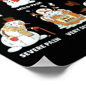 Pain Scale Snowman Xmas Funny Nurse Christmas Icu  ポスター (角)