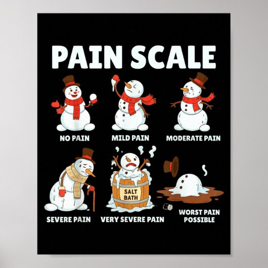 Pain Scale Snowman Xmas Funny Nurse Christmas Icu  ポスター (正面)