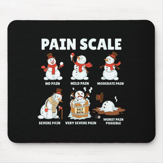 Pain Scale Snowman Xmas Funny Nurse Christmas Icu  マウスパッド (正面)