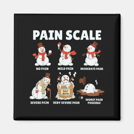 Pain Scale Snowman Xmas Funny Nurse Christmas Icu  マグネット (正面)
