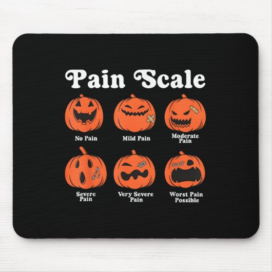Pain Scale Soky Pumpkin Fall Halloween Trauma Nurs マウスパッド (正面)