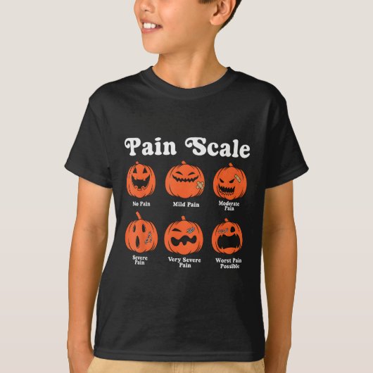 Pain Scale Soky Pumpkin Fall Halloween Trauma Nurs Tシャツ (正面)