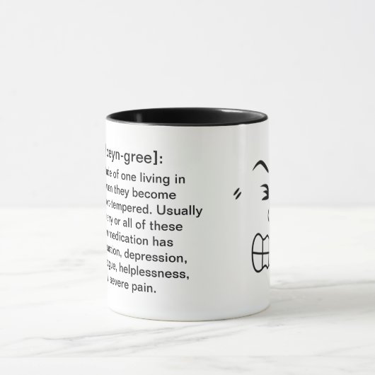 Paingryの慢性の苦痛のコップ-定義及び苦痛の顔 マグカップ (中央)